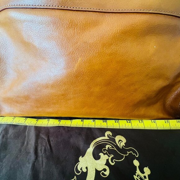 PRATESI Made in Italy Leather Satchel 💼 Elegant Gold Hardware, Adjustable Strap - Picture 7 of 16